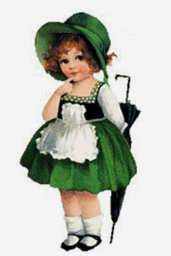 серия "дети" - дети.девочка.зонтик - предпросмотр