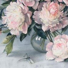 Схема вышивки «Пионы в вазе»