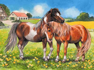 лошадки - картина лошади - оригинал