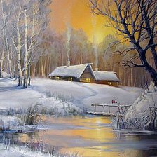 Схема вышивки «Зимний день»