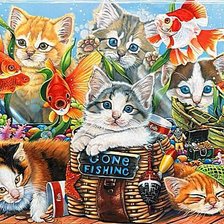 Схема вышивки «Рыбаки и рыбки»