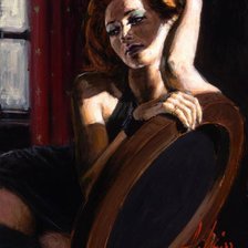 Схема вышивки «женщина на стуле»