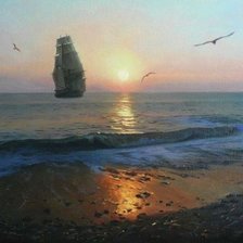 Схема вышивки «закат на море»