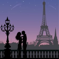 Схема вышивки «пара в Париже»