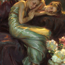 Схема вышивки «Подруги.Даниэль Герхартц»