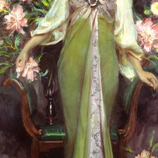 Схема вышивки «Женщина в зеленом.Даниэль Герхартц»