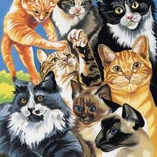 Схема вышивки «Кошки»