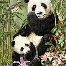 Схема вышивки «Панды»