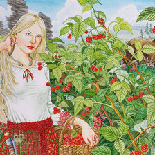 Схема вышивки «любители малины»