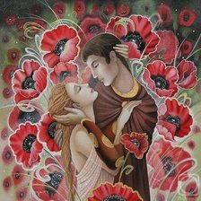 Схема вышивки «влюбленная пара»