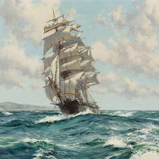 Схема вышивки «корабль в море»