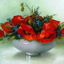 Схема вышивки «Ваза с маками.»