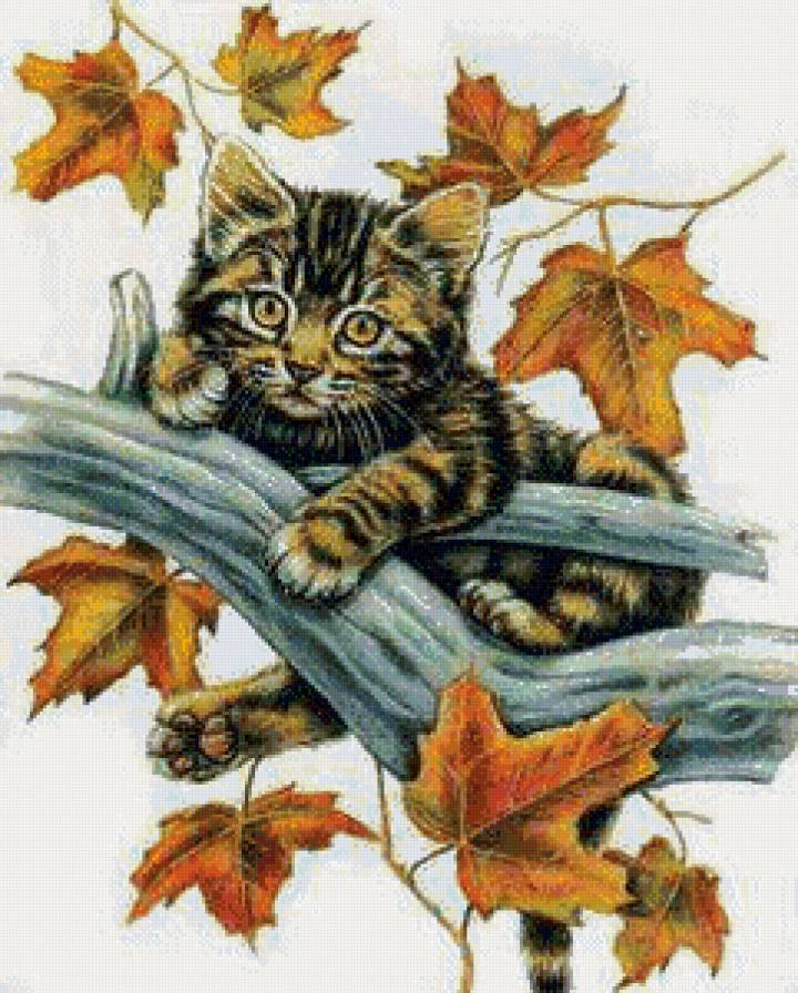 котёночек - картина кошки - предпросмотр