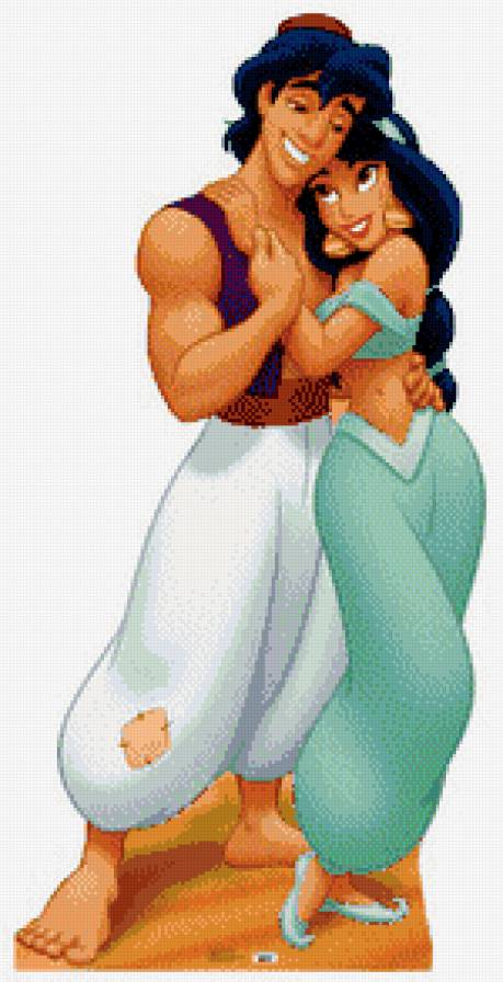 Пара - алладин, жасмин, девушка, мультфильм, юноша - предпросмотр