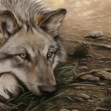 Схема вышивки «Волк»