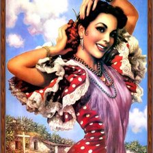 Схема вышивки «красавица испанка»