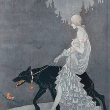 Схема вышивки «женщина с собакой»