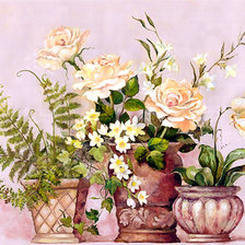 Схема вышивки «Цветы в горшках»