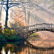 Схема вышивки «осенний парк утром»