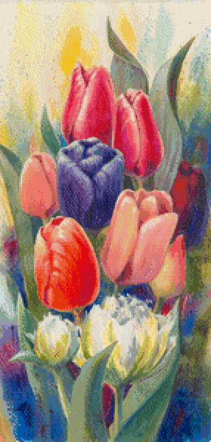 весенние цветы - картина цветы - предпросмотр