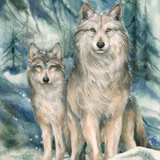 Схема вышивки «волки»