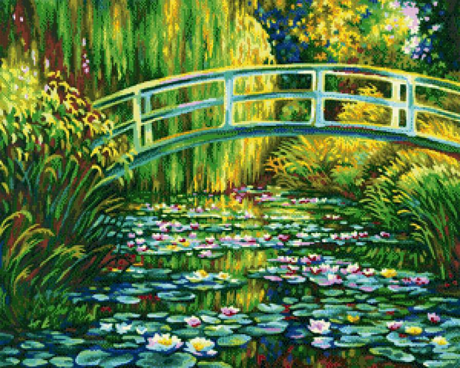 Мостик - пейзаж, река, природа - предпросмотр