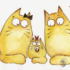 Схема вышивки «Серия"Коты"художницы Марии Ван Брюгген»