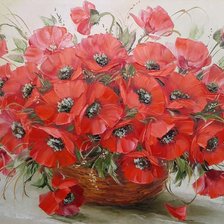 Схема вышивки «Маки для мамы»