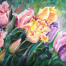 Схема вышивки «тюльпаны»