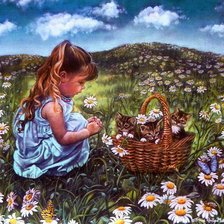 Схема вышивки «триша райли-матеус 3 девочка на лугу»