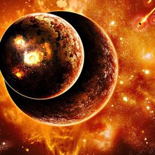 Схема вышивки «Оранжевые планеты»