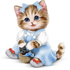 Схема вышивки «Киска с собачкой»