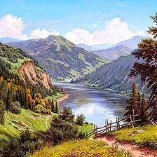 Схема вышивки «Горная долина»