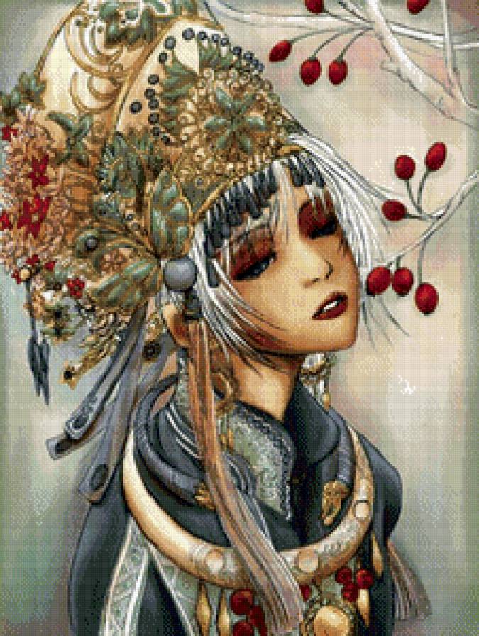 Девушка - девушка, фэнтези, аниме - предпросмотр