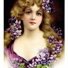 Схема вышивки «Девушка-ретро»