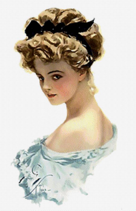 Девушка-ретро - красавица, дама, девушка - предпросмотр