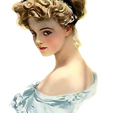 Схема вышивки «Девушка-ретро»