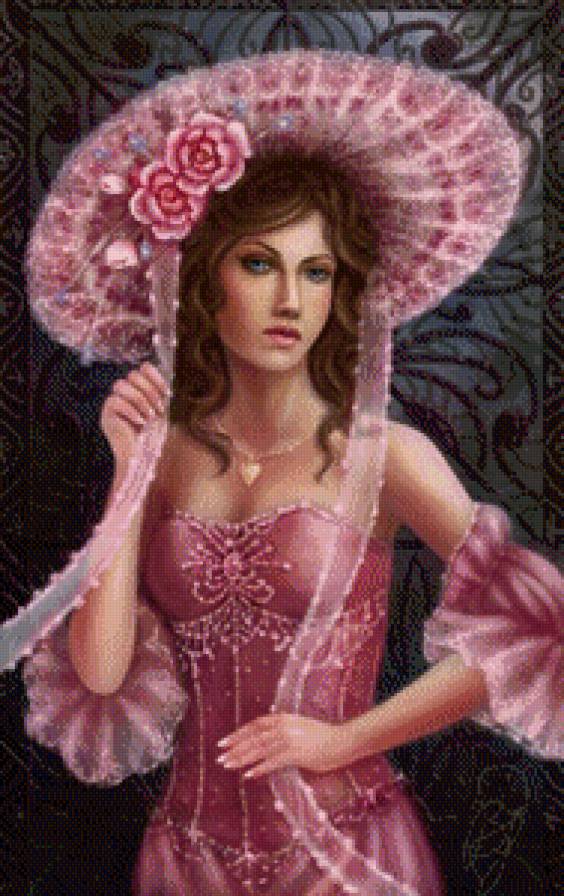 Дама в шляпе - красавица, девушка, дама - предпросмотр