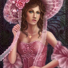 Схема вышивки «Дама в шляпе»