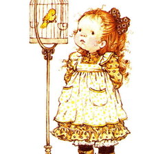 Схема вышивки «Девочка с птичкой»