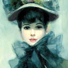 Схема вышивки «красавица в шляпе»