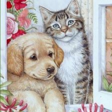 Схема вышивки «домашние любимцы»