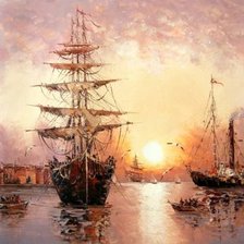 Схема вышивки «корабли»