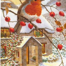 Схема вышивки «снегирь»