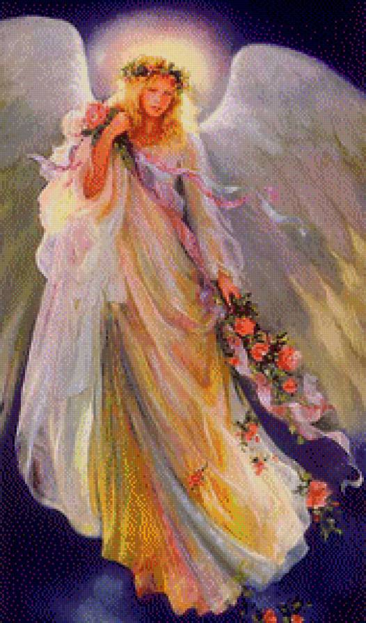 ангел с розами - предпросмотр