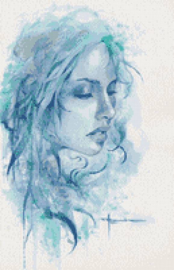 "Небесное создание" - девушка, живопись, портрет - предпросмотр