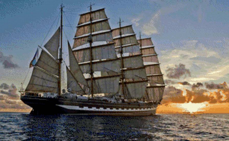 Даль - корабль, волна, море, сила - предпросмотр