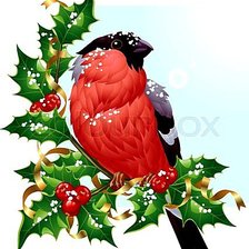 Схема вышивки «Снегирь»