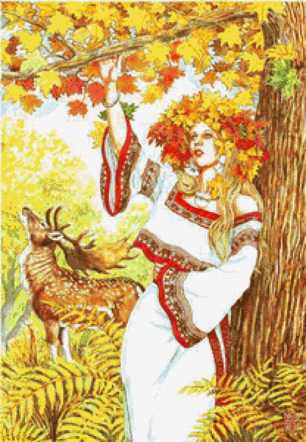 девушка осень - осень, животные, девушка - предпросмотр