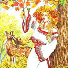 Схема вышивки «девушка осень»